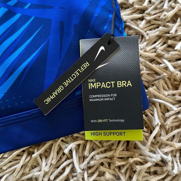 Nike Women NK USA Impact Strappy Bra Size M Blue - Picture 4 of 6